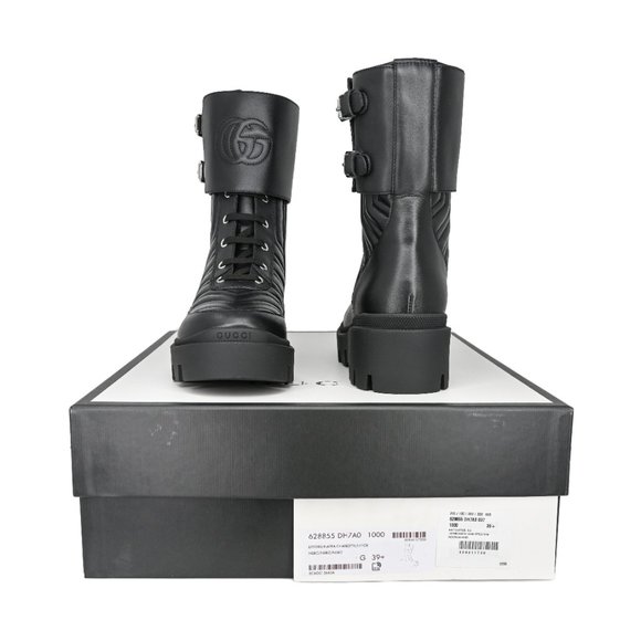 Gucci 628855 Women's Interlocking Gg Logo Matelasse Leather Ankle Boots - Picture 8 of 13